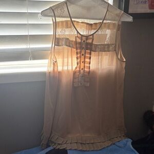 Women's Sleeveless Ruffled Blouse - Cream